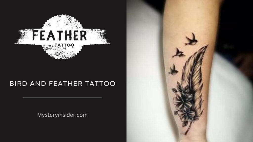 Image of Bird and Feather Tattoo