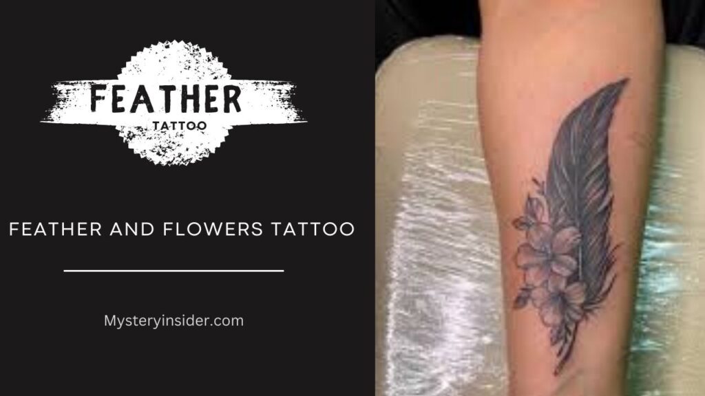 Image of Feather and Flowers Tattoo