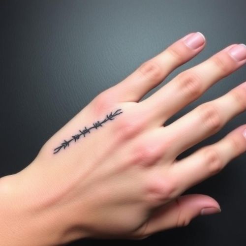 Image of Finger or Hand Barbed Wire Tattoo