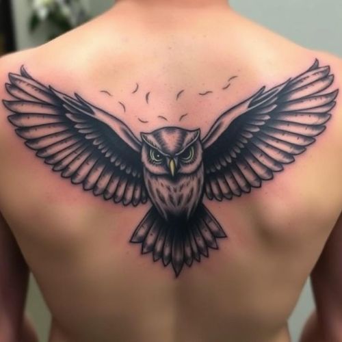 mage of Flying Owl Tattoos