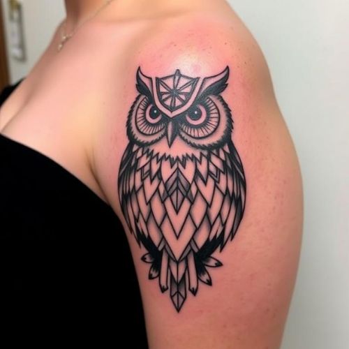 Image of Geometric Owl Tattoos