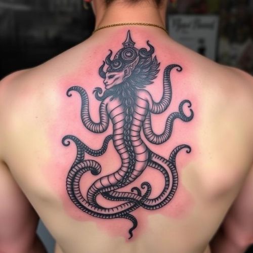 Image of Medusa Tattoo on back