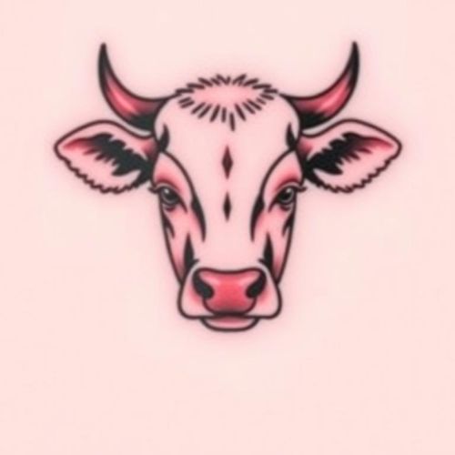 Image of Minimalist Cow Tattoo