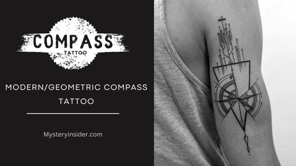 Image of Modern/Geometric Compass tattoo