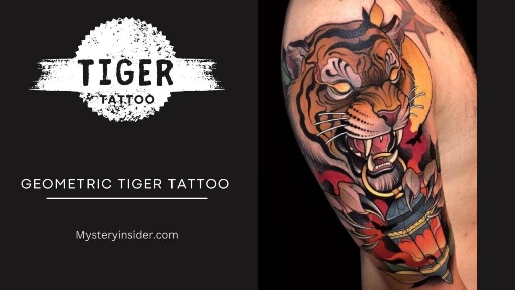 Image of Geometric tiger tattoo 