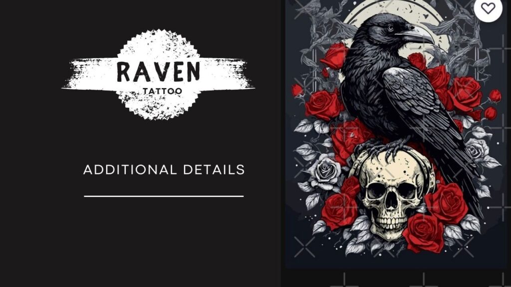  Image of raven tattoo with additional details.