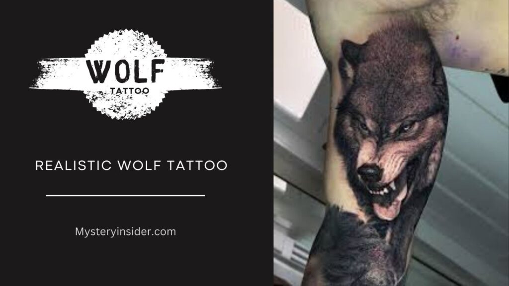 Image of Realistic Wolf Tattoo