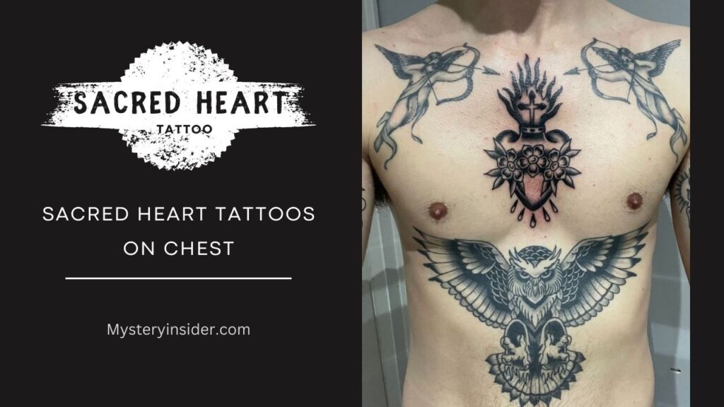 Image of Sacred Heart Tattoos on chest