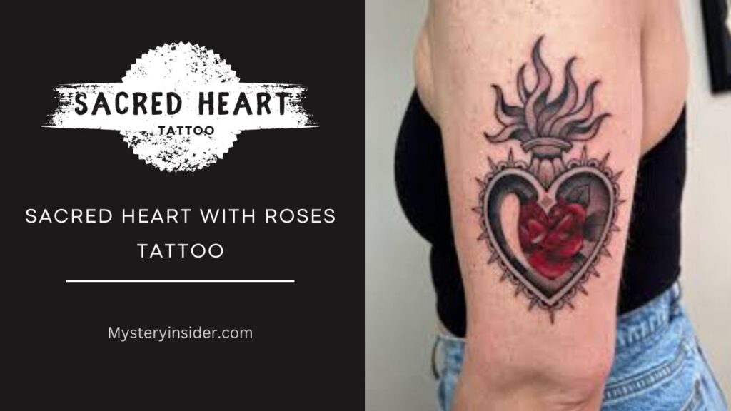 Image of Sacred Heart with Roses tattoo