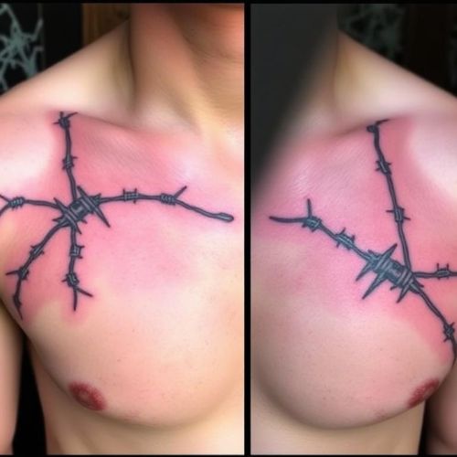 Image of Shoulder or Chest Barbed Wire Tattoo