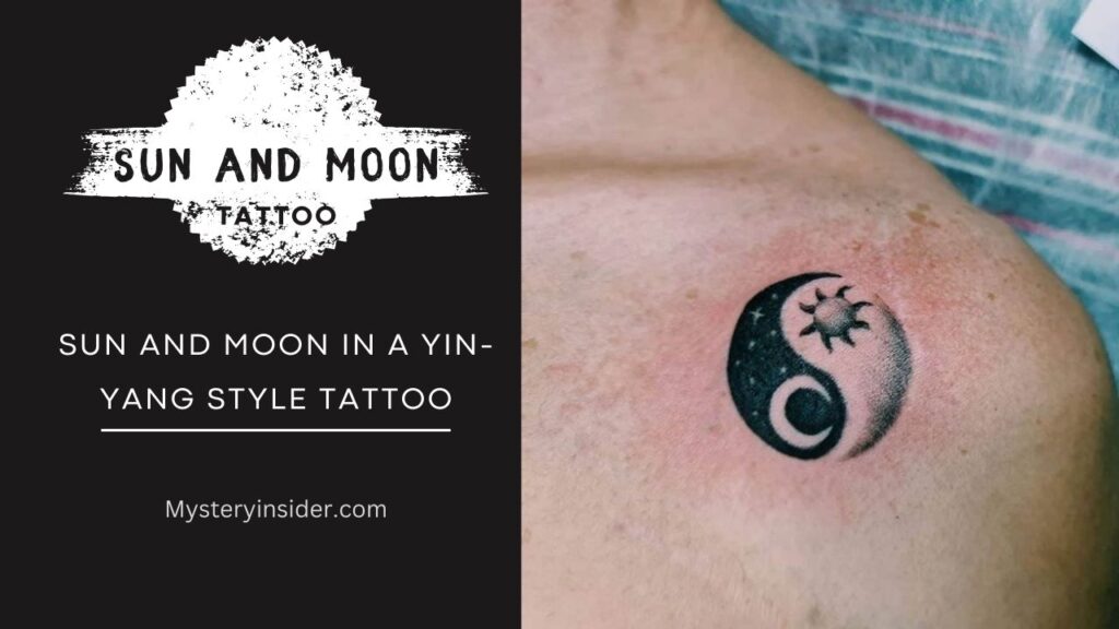 Image of Sun and Moon in a Yin-Yang Style tattoo