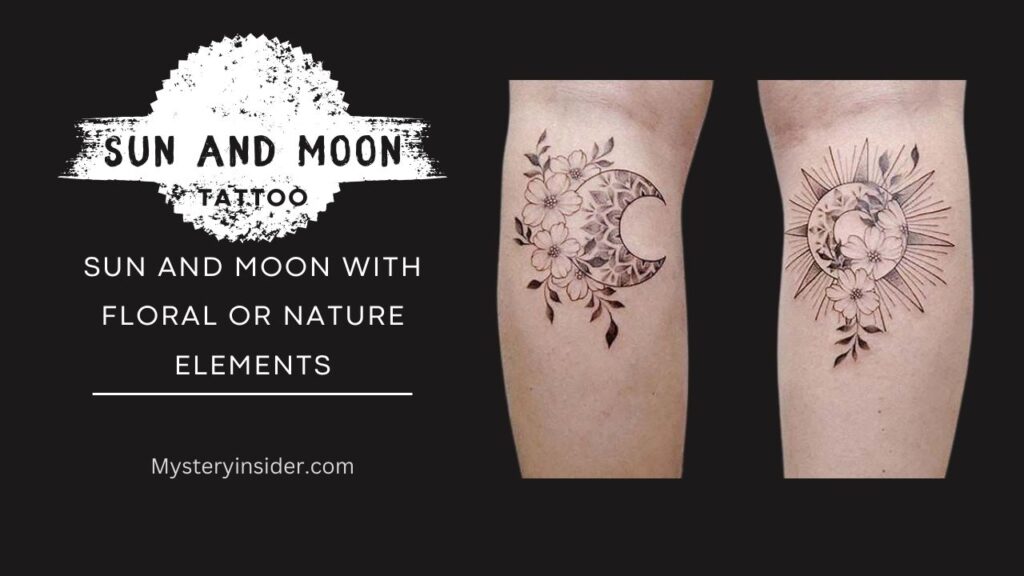 Image of Sun and Moon with Floral or Nature Elements tattoo