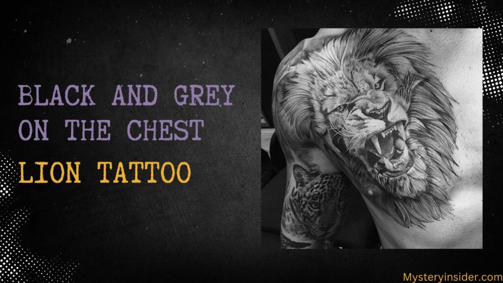 Image of white and grey tattoo on chest