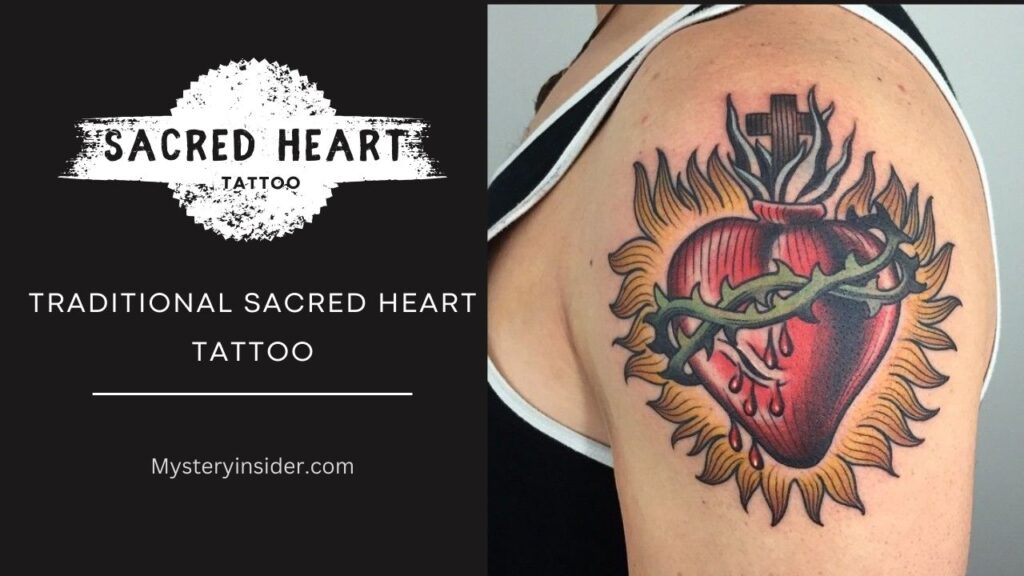 Image of Traditional Sacred Heart Tattoo