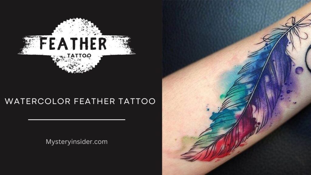 Image of Watercolor Feather Tattoo