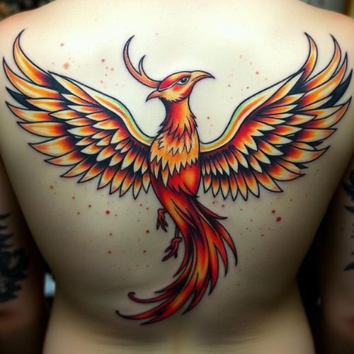 Image of Watercolor Phoenix Tattoos