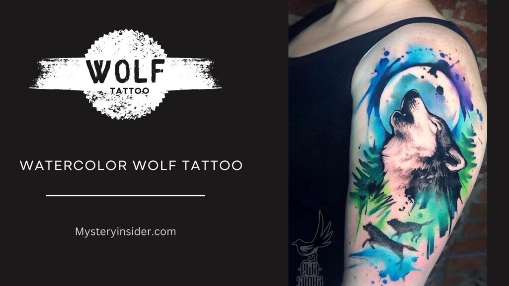 Image of Watercolor Wolf Tattoo