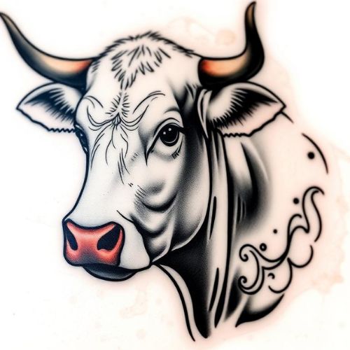 Image of  White Cow Tattoo