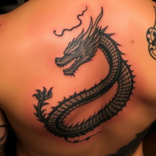 Image of black dragon tattoo