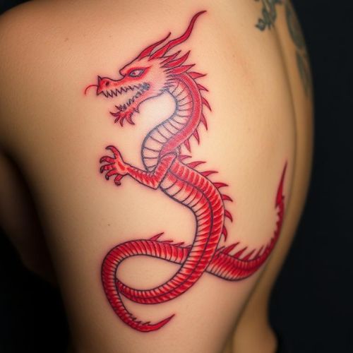 Image of red dragon tattoo