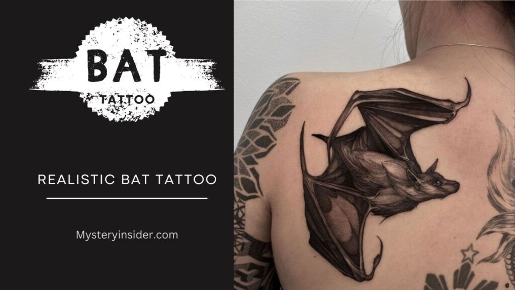 Image of Realistic Bat Tattoo